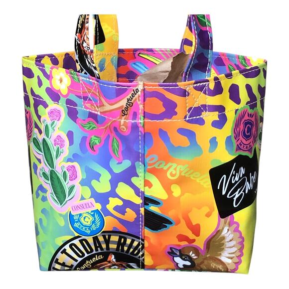 Consuela Cami Grab n' Go Mini Tote Bag Multicolor Bird Print Viva Babe Mexico - Picture 13 of 15